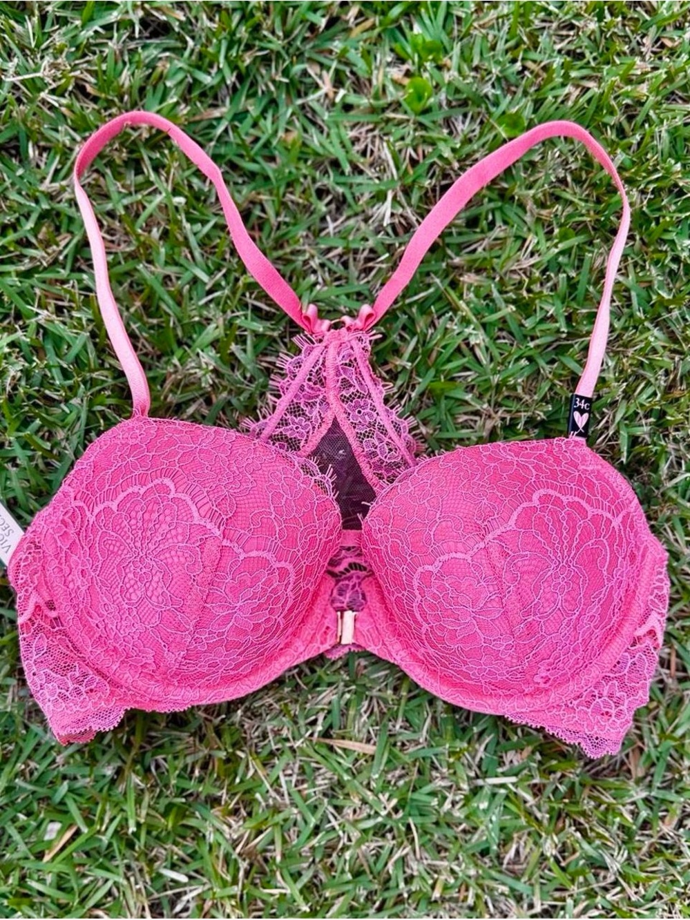 Victoria's Secret Hot Pink Lace Push-Up Bra